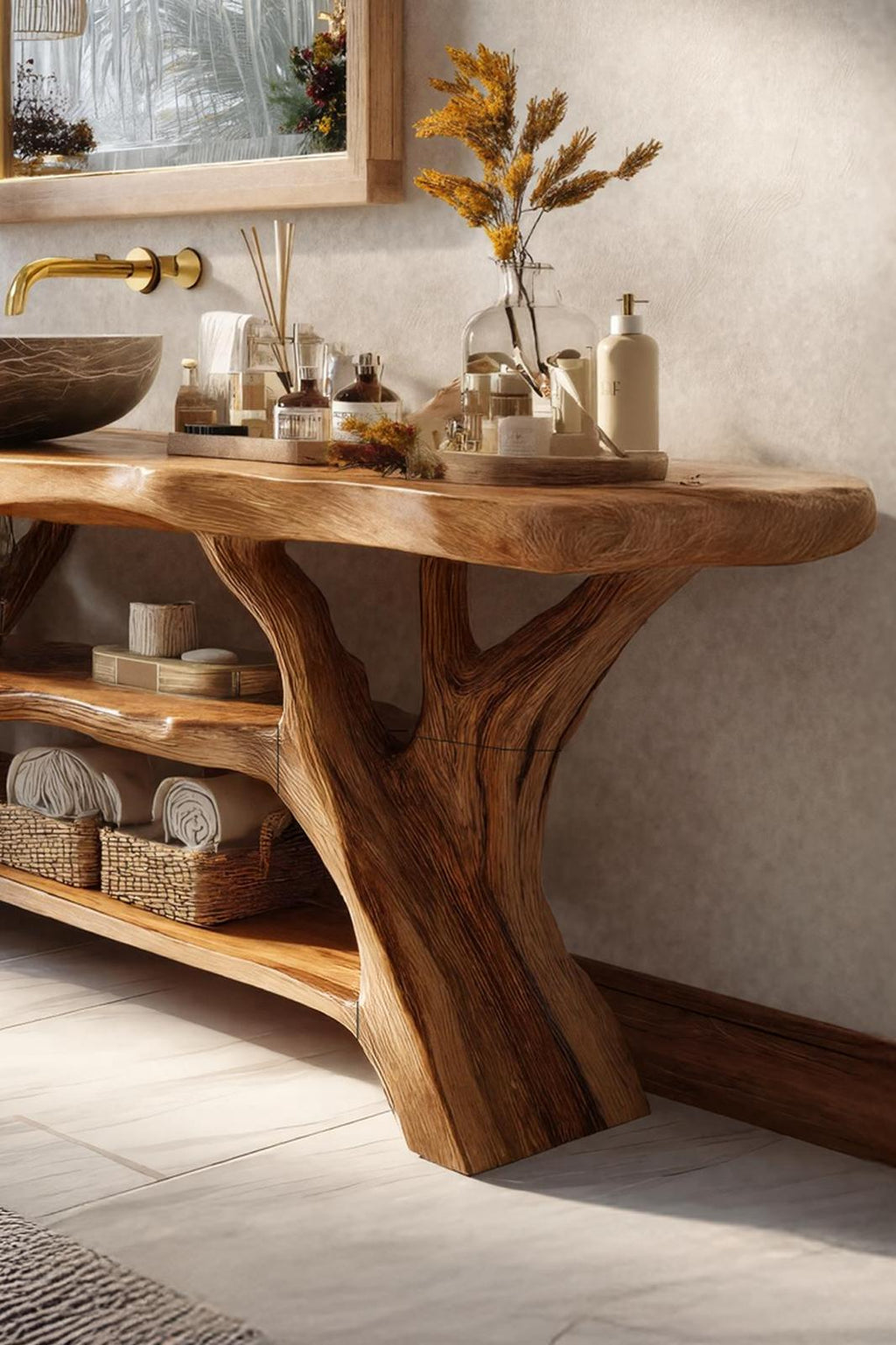 Farmhouse Solid Wood Bathroom Vanity For Farmhouse Furniture Interior