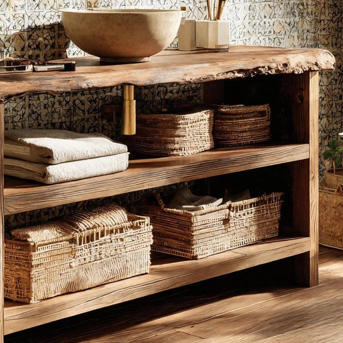 Wooden Vanity Mid Century Style For Bathroom Makeover SILDTTRBRV044
