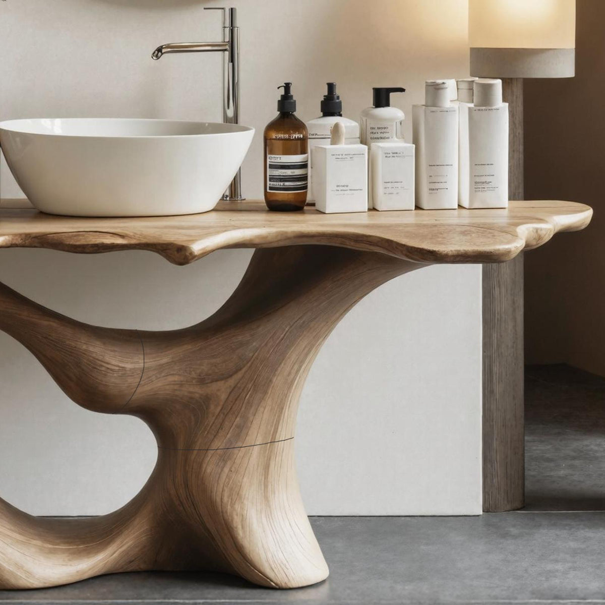 Mid Century Live Edge Vanity For Clean Bathroom Style