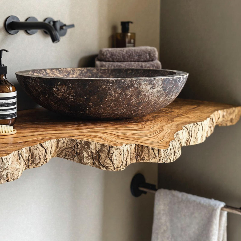 Natural Wood Bathroom Vanity SILDTBRV030
