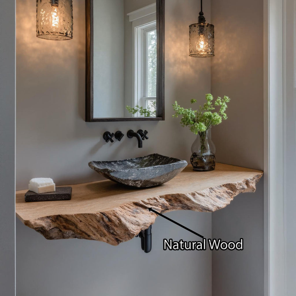 Handcrafted Rustic Styles Floating Vanity Shelf For Small Bathrooms