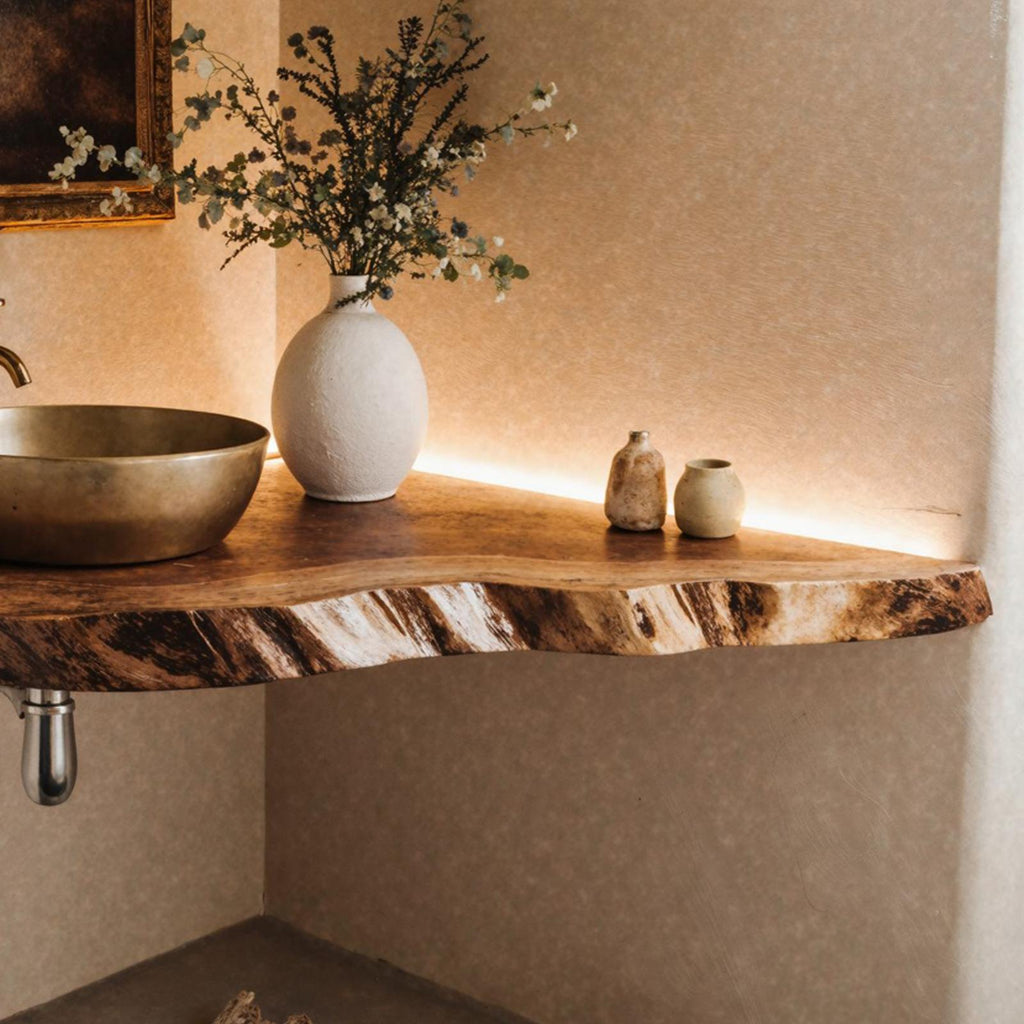 Handcrafted Counter Bathroom Corner Shelf