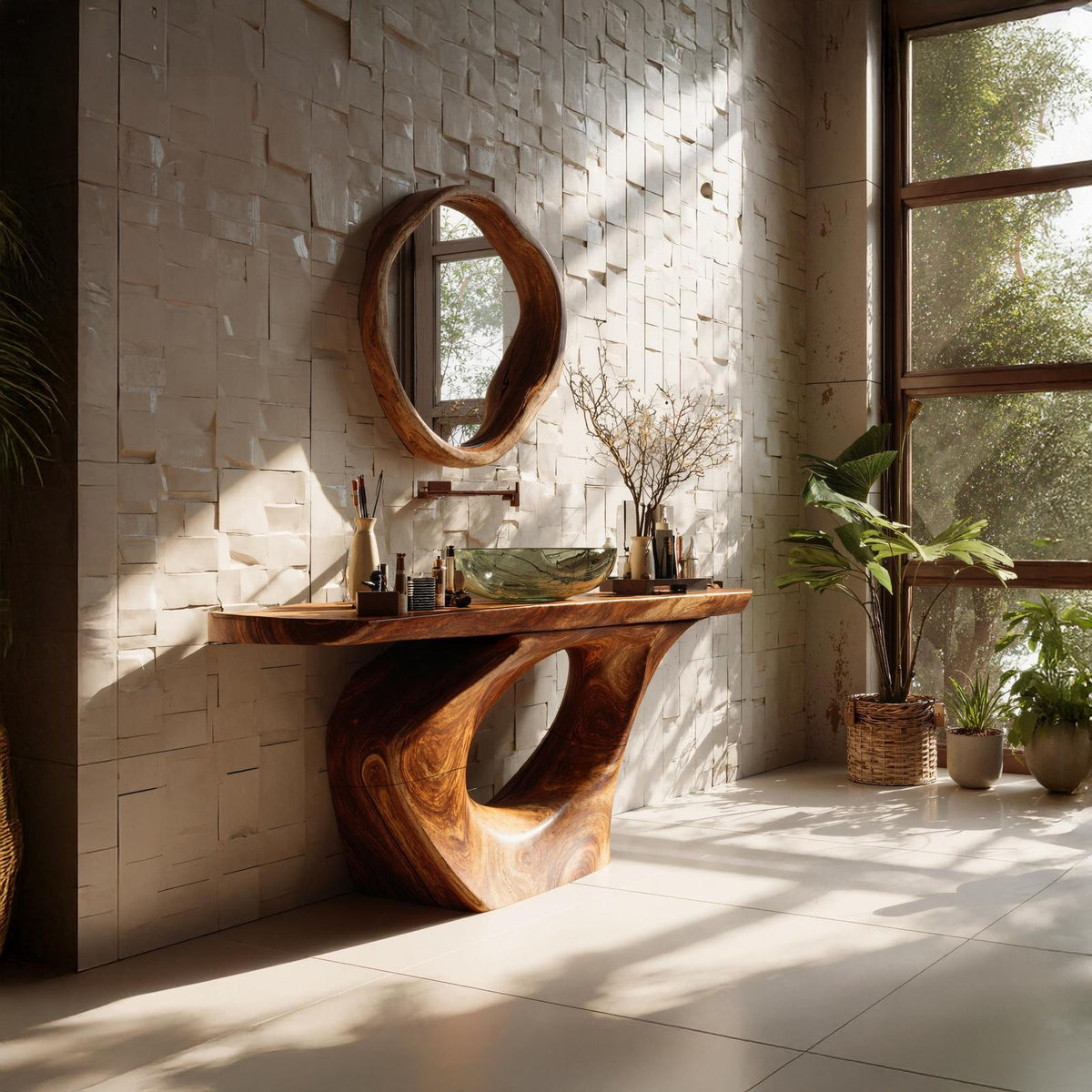 Farmhouse Solid Wood Bathroom Vanity, Handcrafted Single Sink Cabinet Console for Decorative Bath Design