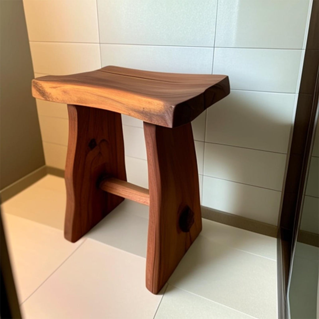 Shower Bench Solid Wood Waterproof Shower Seat