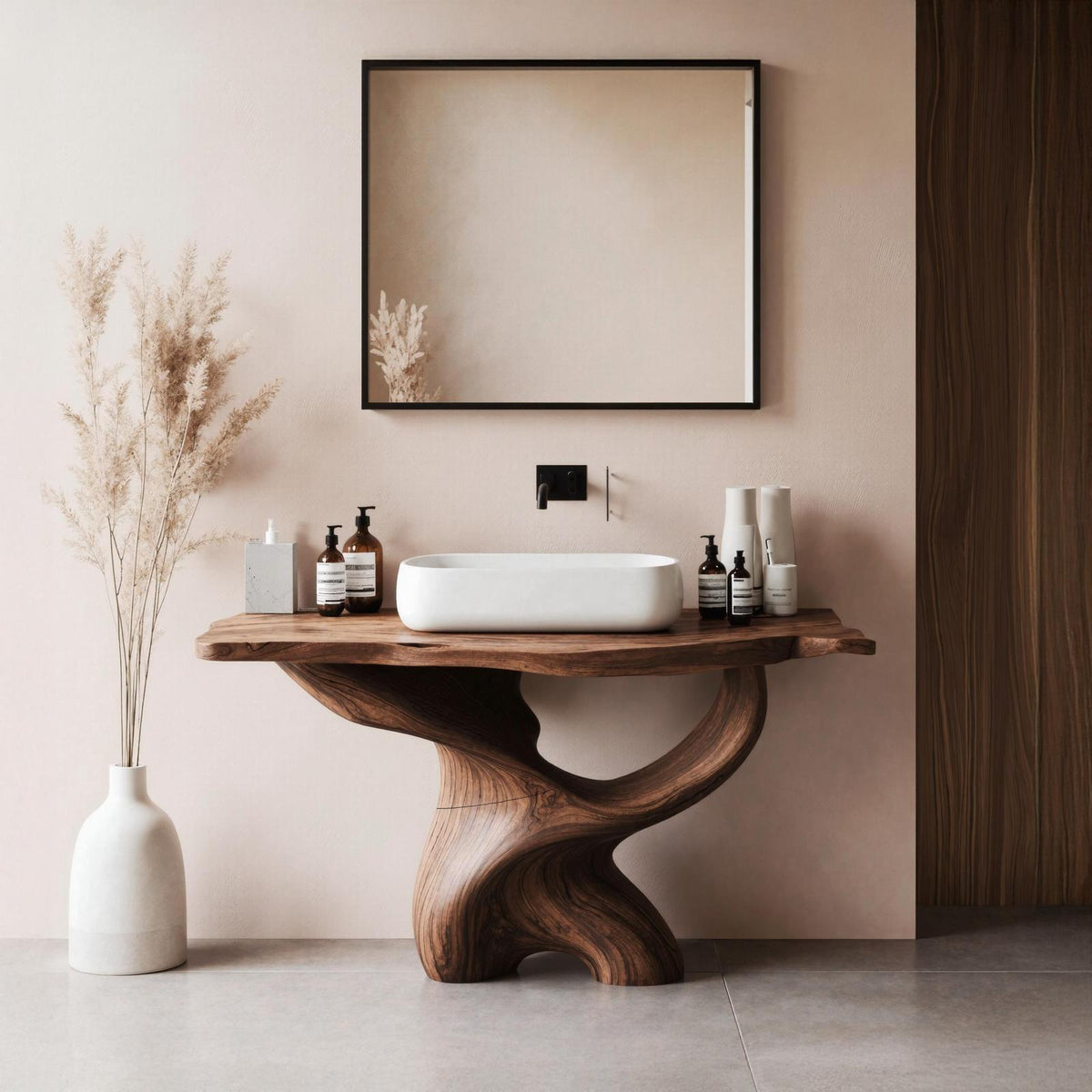 Handcrafted Live Edge Vanity For Luxury Bathroom