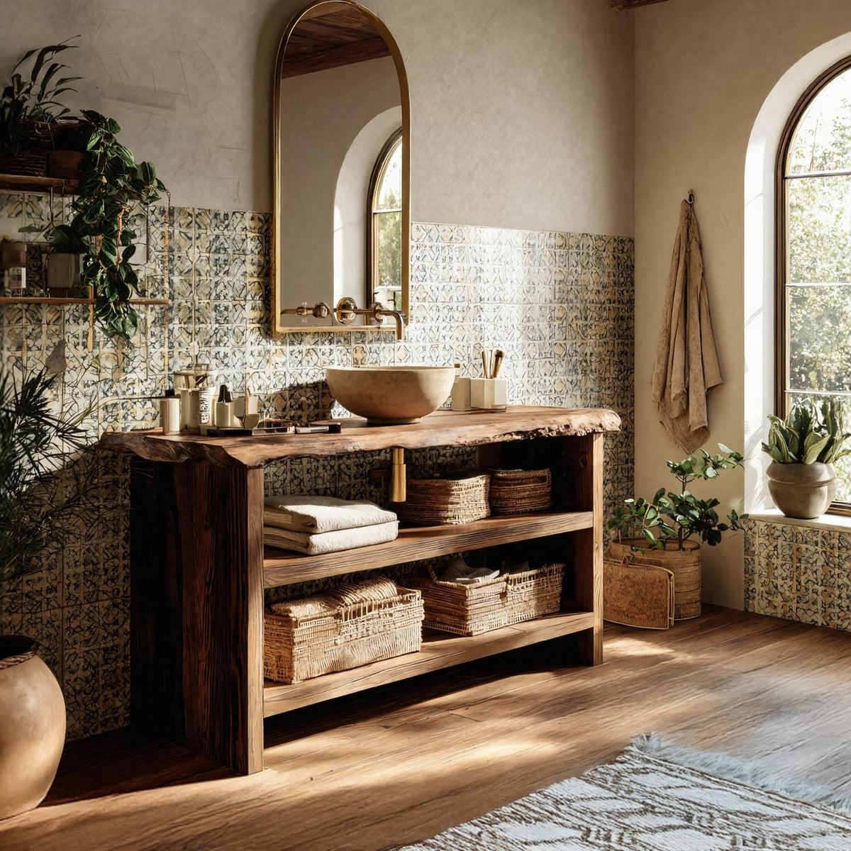 Wooden Vanity Mid Century Style For Bathroom Makeover SILDTTRBRV044