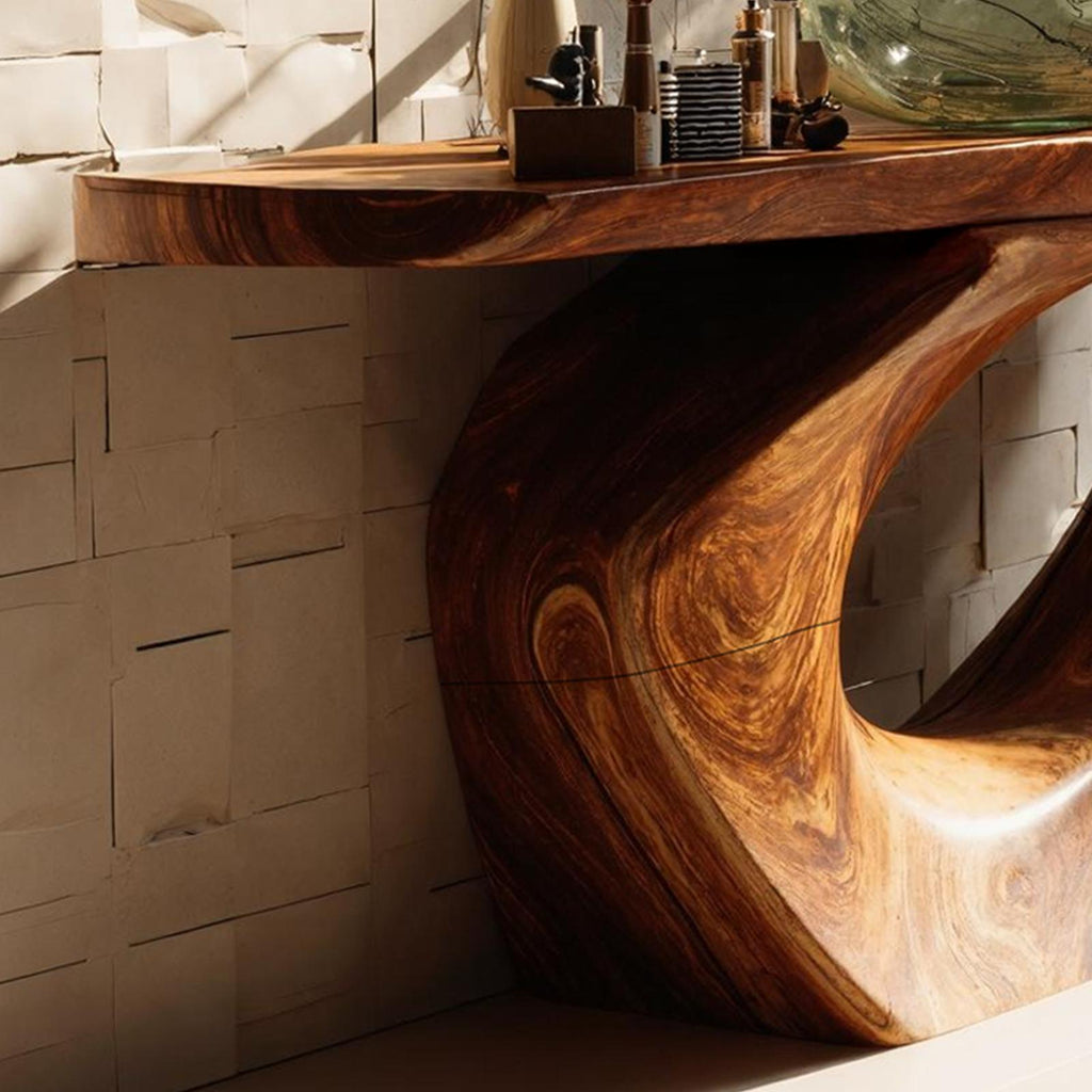 Farmhouse Solid Wood Bathroom Vanity, Handcrafted Single Sink Cabinet Console for Decorative Bath Design