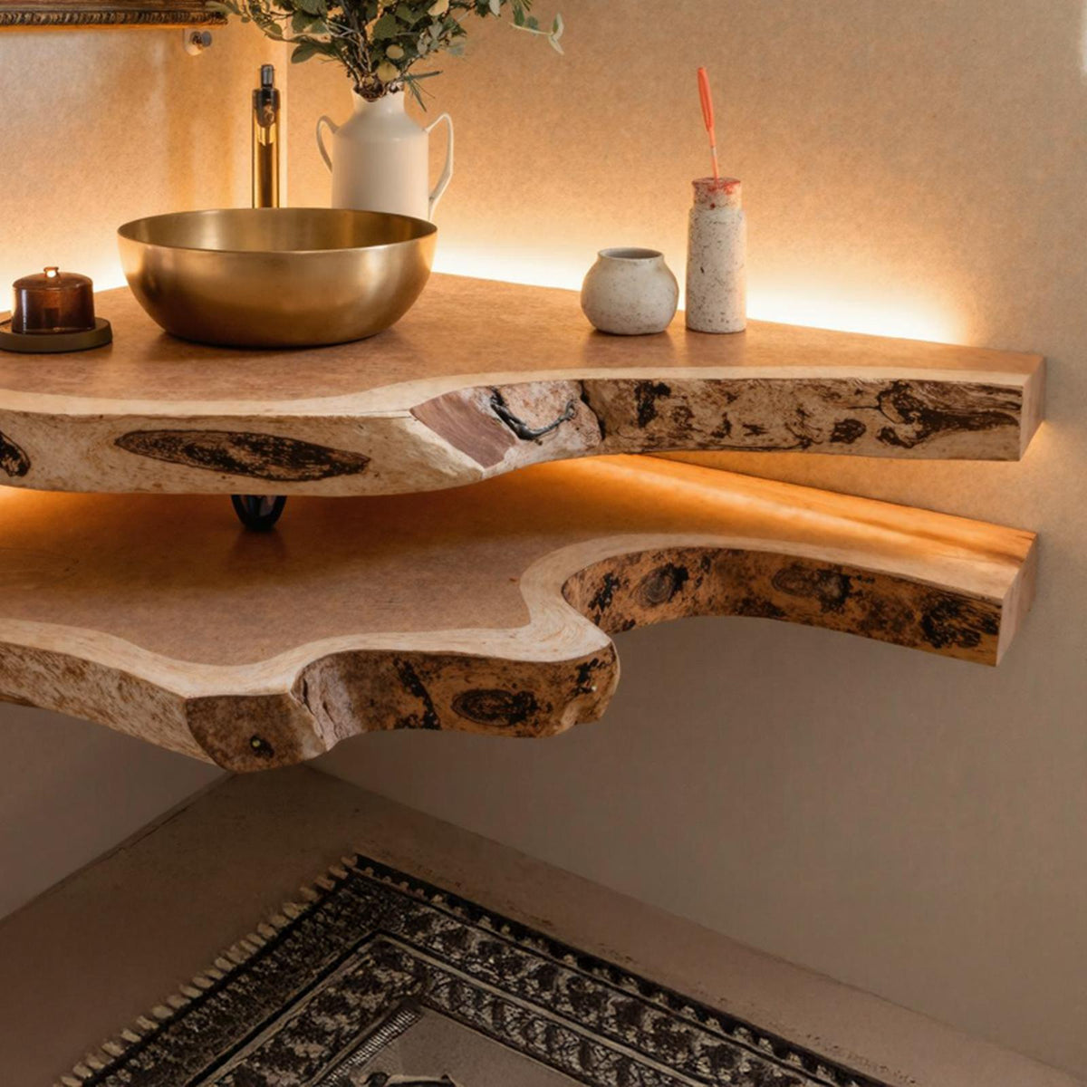 Floating Bathroom Corner Shelf SILDTBRV086