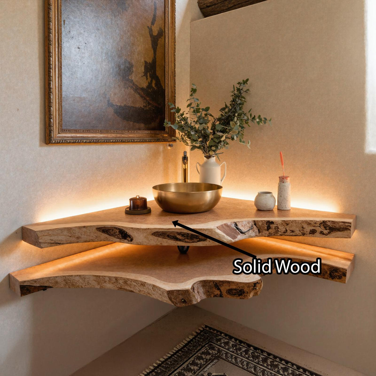 Floating Bathroom Corner Shelf SILDTBRV086