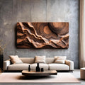 Abstract Sculptural Wood Wall Art, Concentric Circles Handcrafted Solid Wood Wall Hanging for Living Room & Bedroom