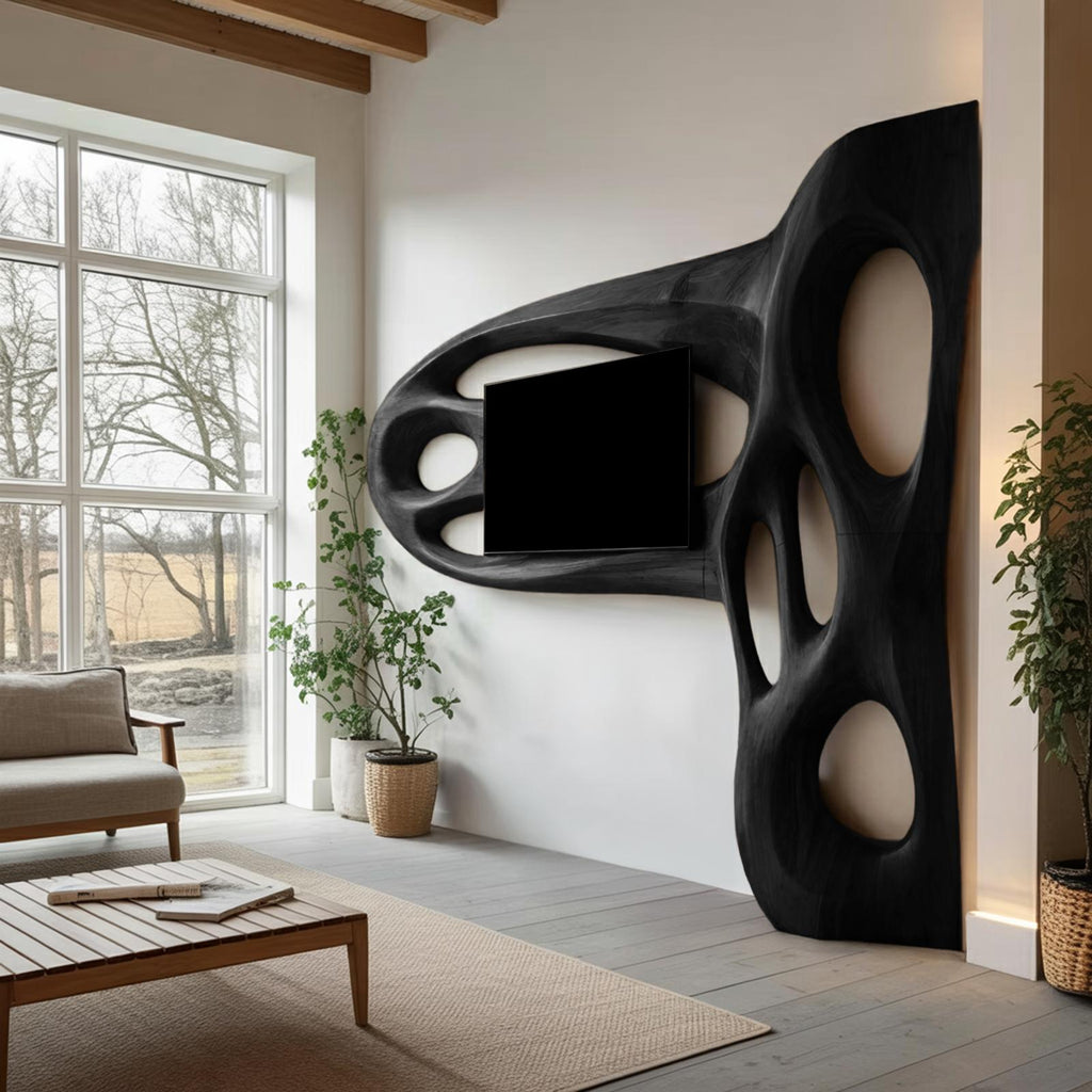 Contemporary Sculptural TV Frame For Living Room Decor