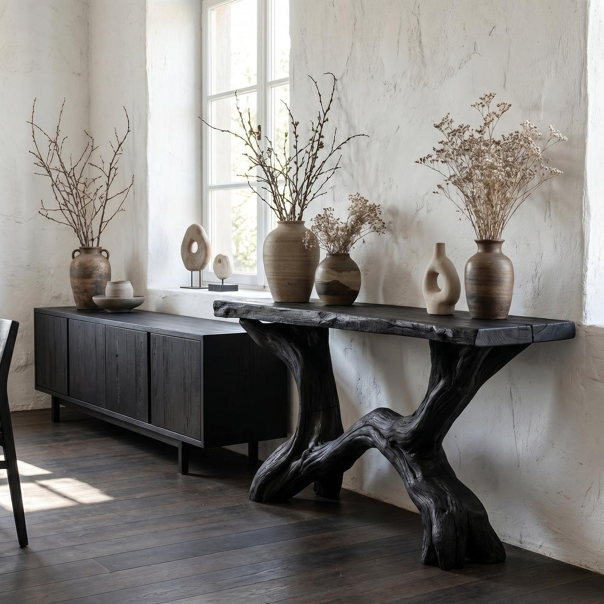 Live Edge Console Table Solid Wood Rustic Driftwood Gift