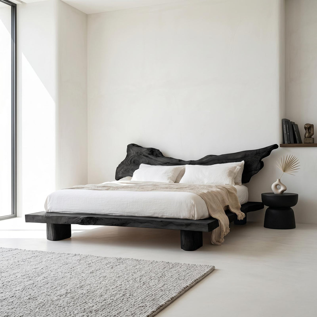 Rustic Platform Bed King Room SINLSAWB020