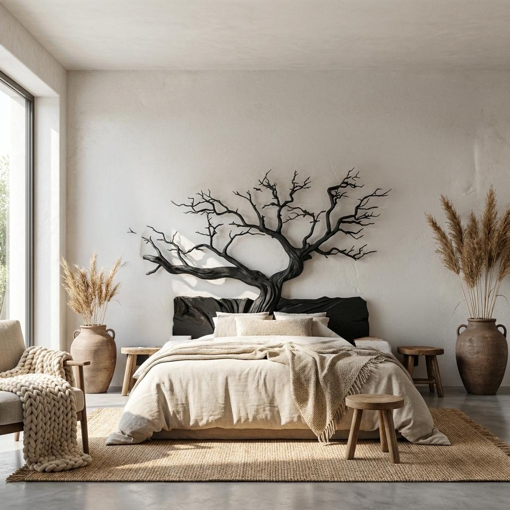 Rustic Sculptural Wall Headboard Art For Bedroom And Master Suite