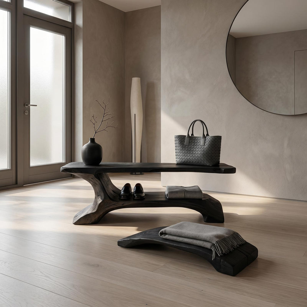 Rustic Shoe Bench Hallway Living Room Entryway