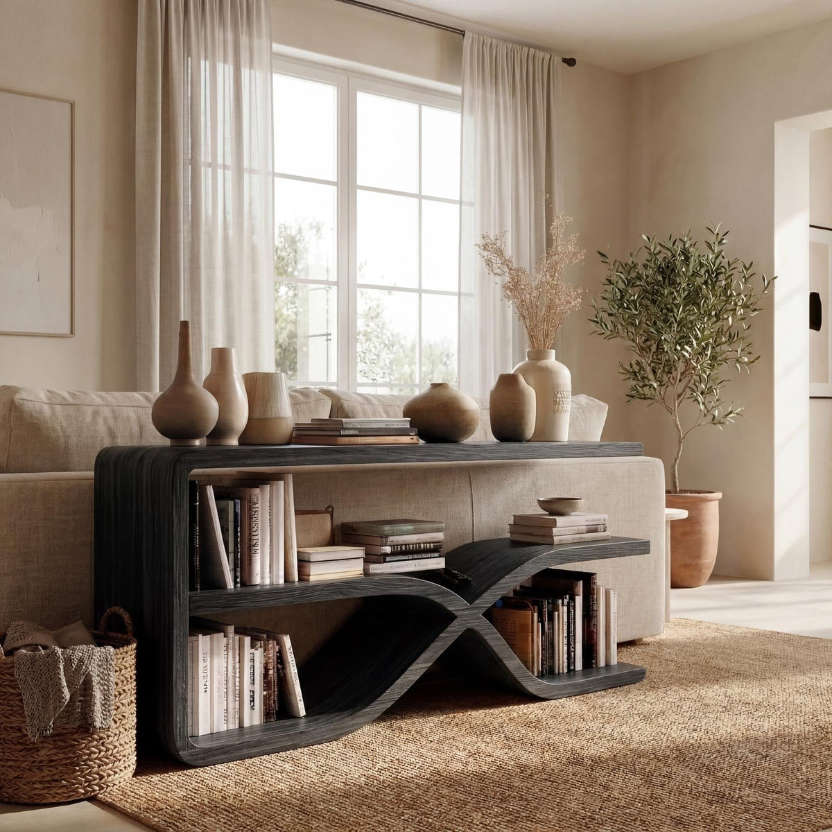 Modern Wooden Console Table For Living Room