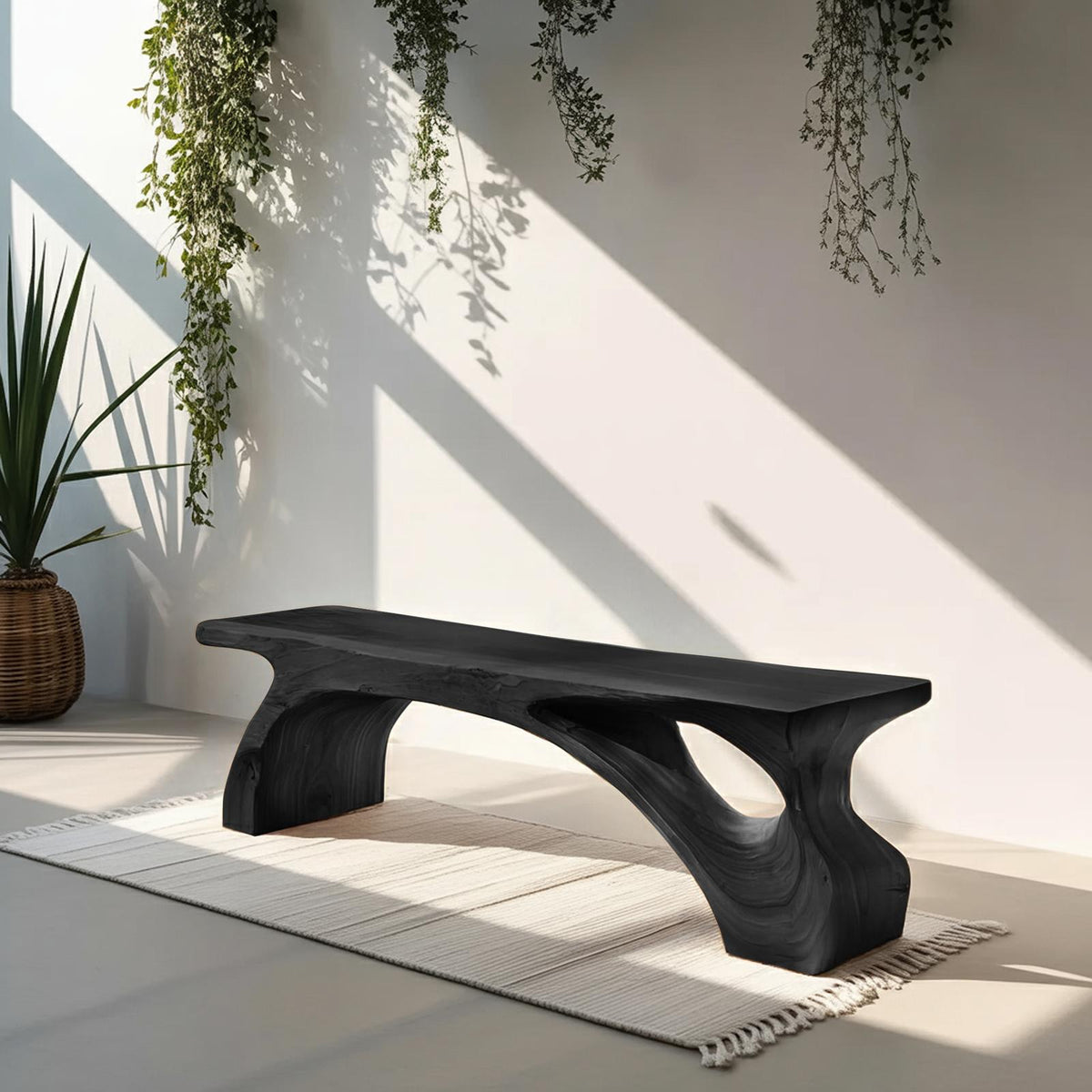 Organic Live Edge Bench For Modern Entryway Or Living Room SITHHNCHR062