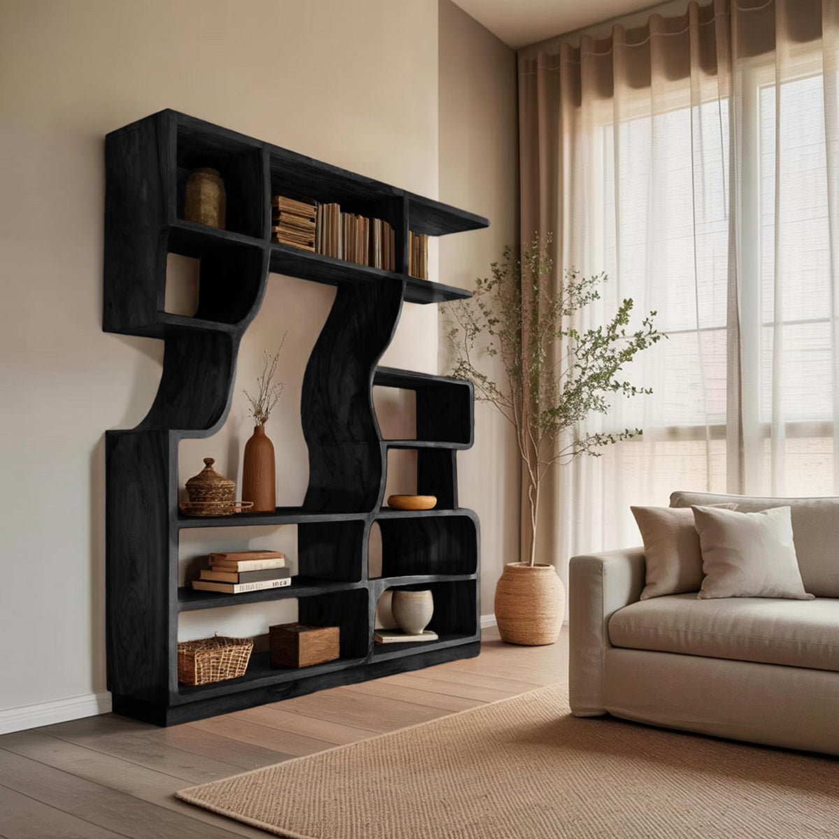 Artisan Carved Bookshelf For Modern Interior RTTHHNBS086