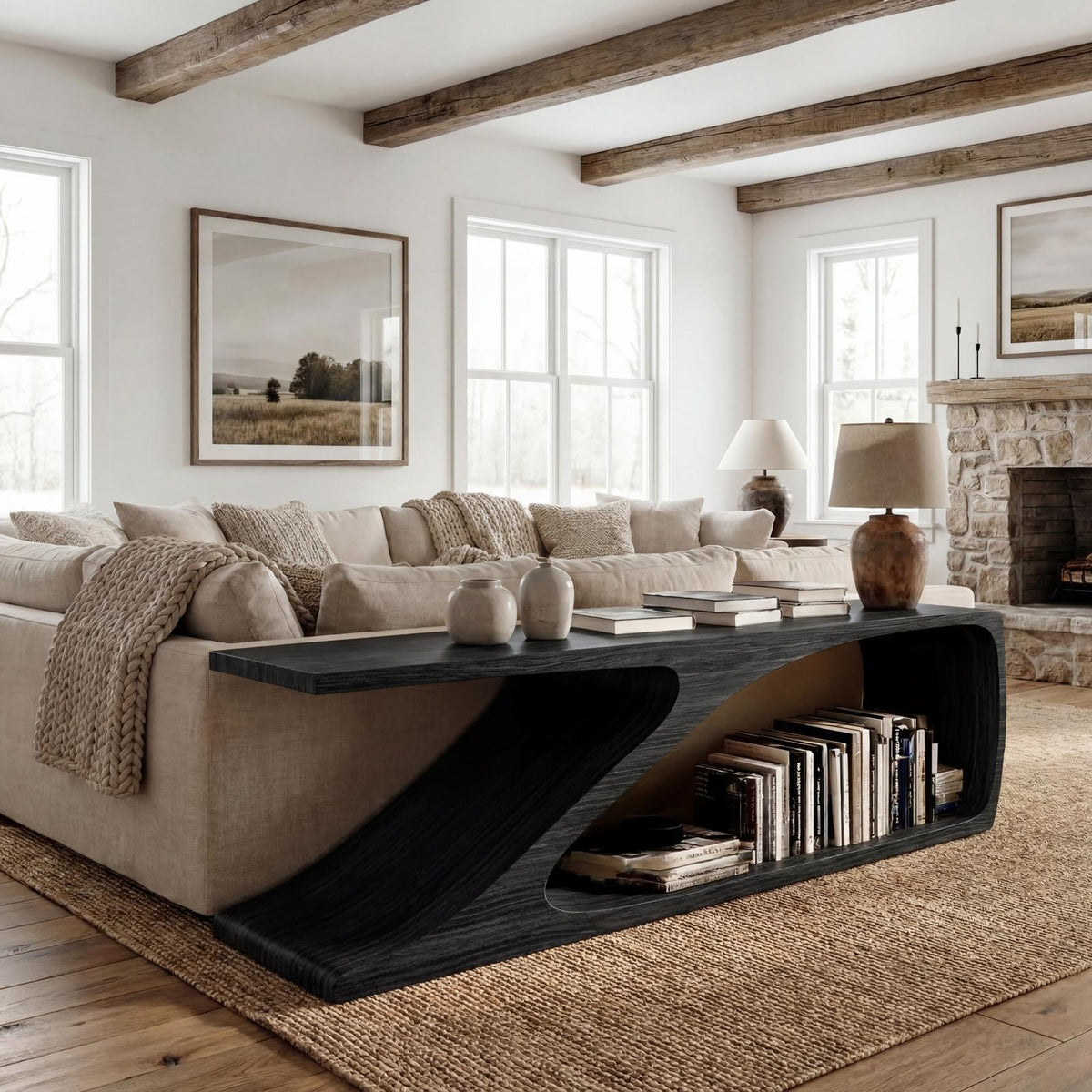 Contemporary Wooden Console Table For Living Room Decor RTTHHNCS003