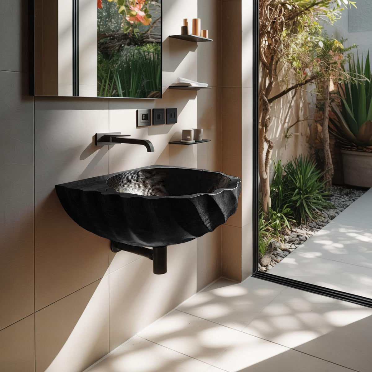 Modern Live Edge Wooden Vessel Sink, Minimalist Solid Wood Wash Basin for Bathroom Vanity Decor
