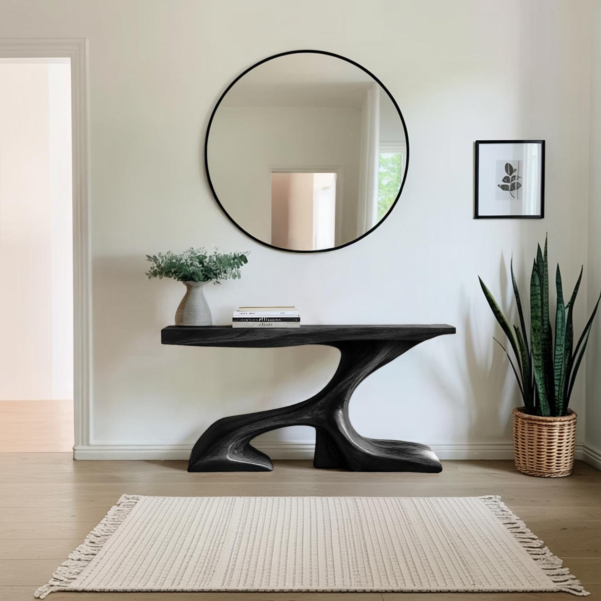 Spry Interior Rustic Solid Wood Console Table, Modern Entryway Sofa Table & Handcrafted Wooden Hallway Foyer Desk, SILDTTRCS041