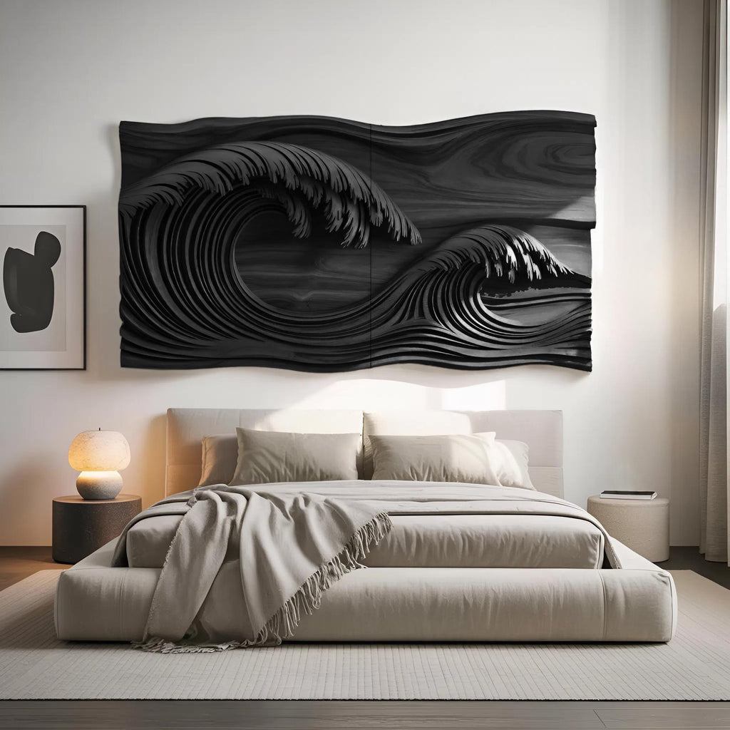 Ocean Wave Wall Sculpture For Bedroom