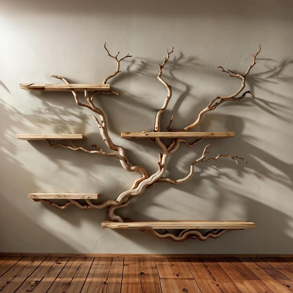 Tree Bookshelf Floating Shelves Driftwood Branch