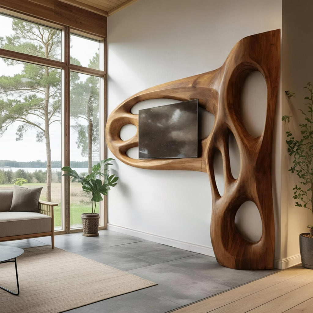 Contemporary Sculptural TV Frame For Living Room Decor
