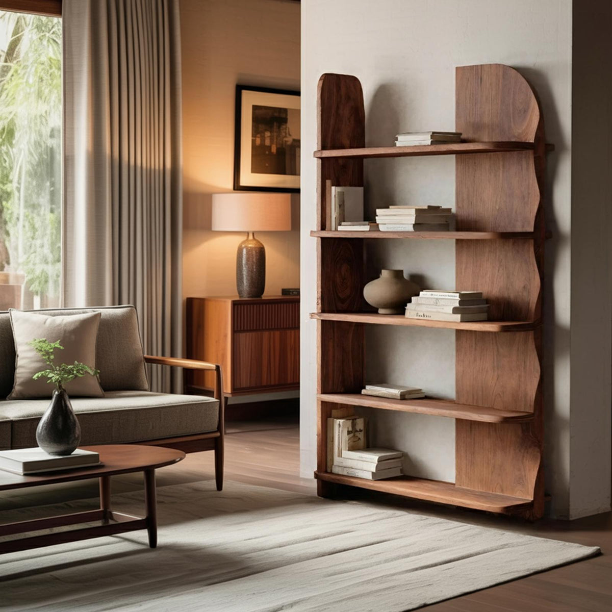 Minimalist Bookcase Sculptural Design For Living Decor