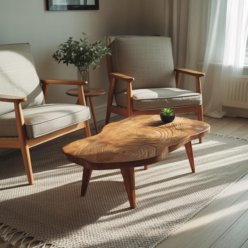 Handcrafted Irregular Wooden Table For Entryway Design SILDTTRCF094