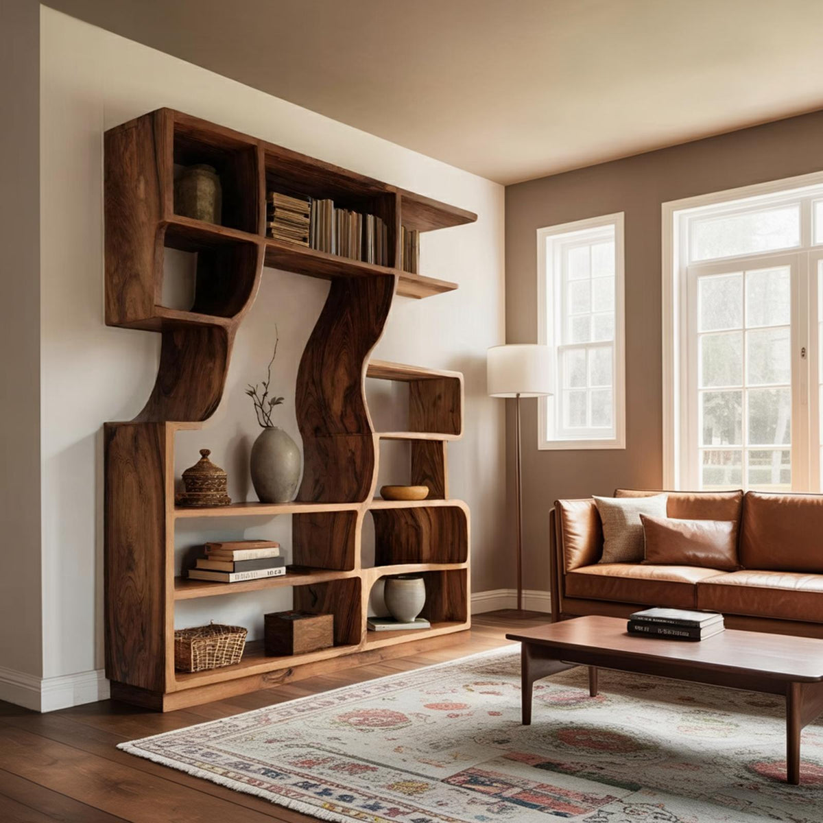 Artisan Carved Bookshelf For Modern Interior RTTHHNBS086