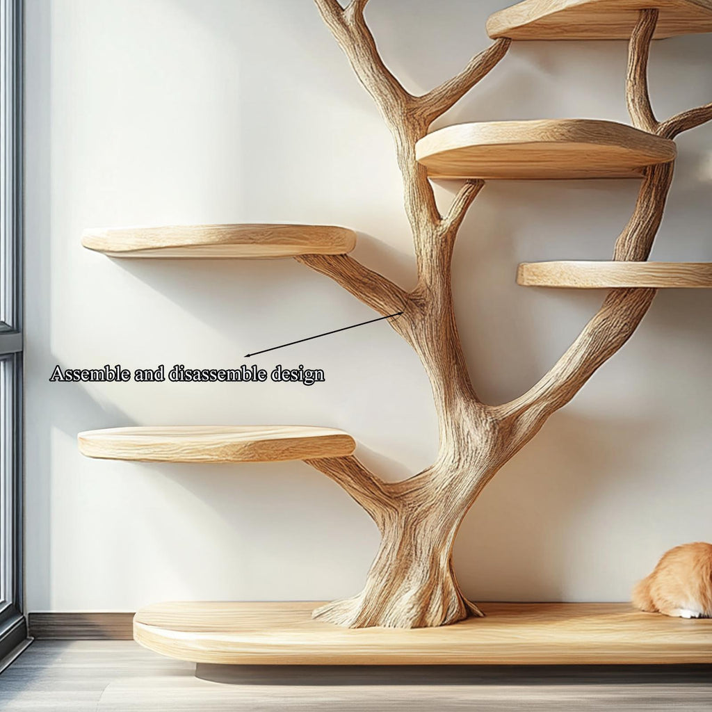 Rustic Cat Tree Natural Wood Cat Furniture Handmade Gift Cat SINLTT012