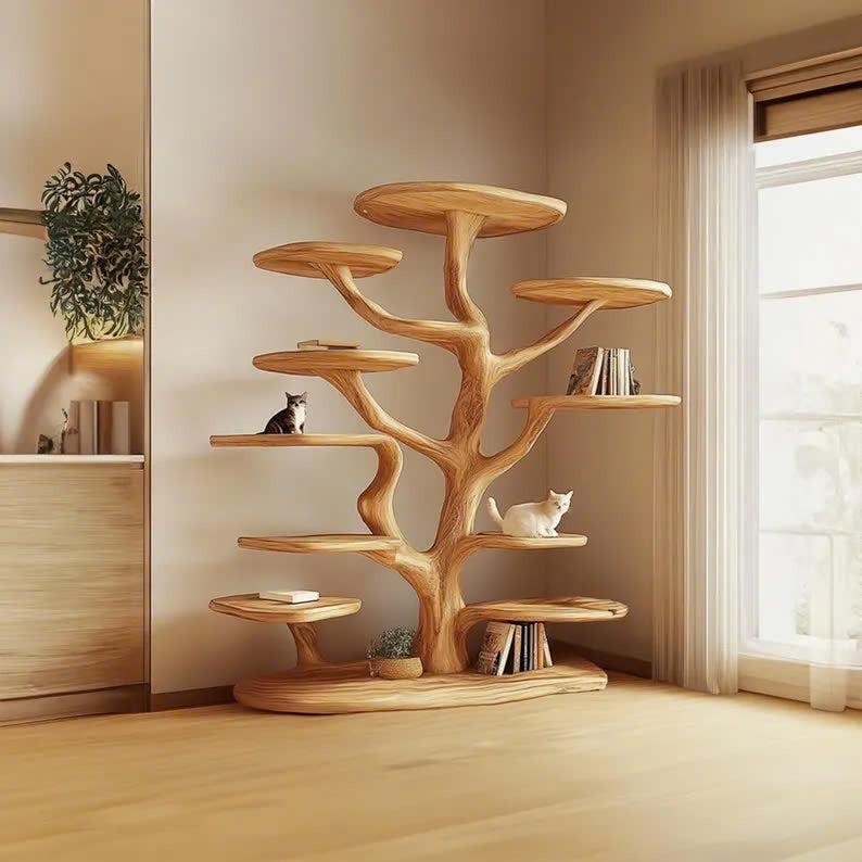 Unique Cat Shelf Wall Natural Living Room Decor Room Perfect Pet Gift