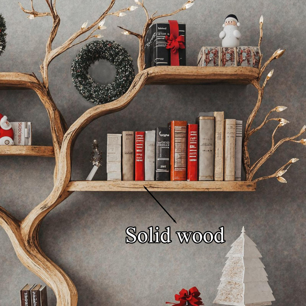 Tree Bookshelf Decor Driftwood Shelf Xmas Floating Bookshelf