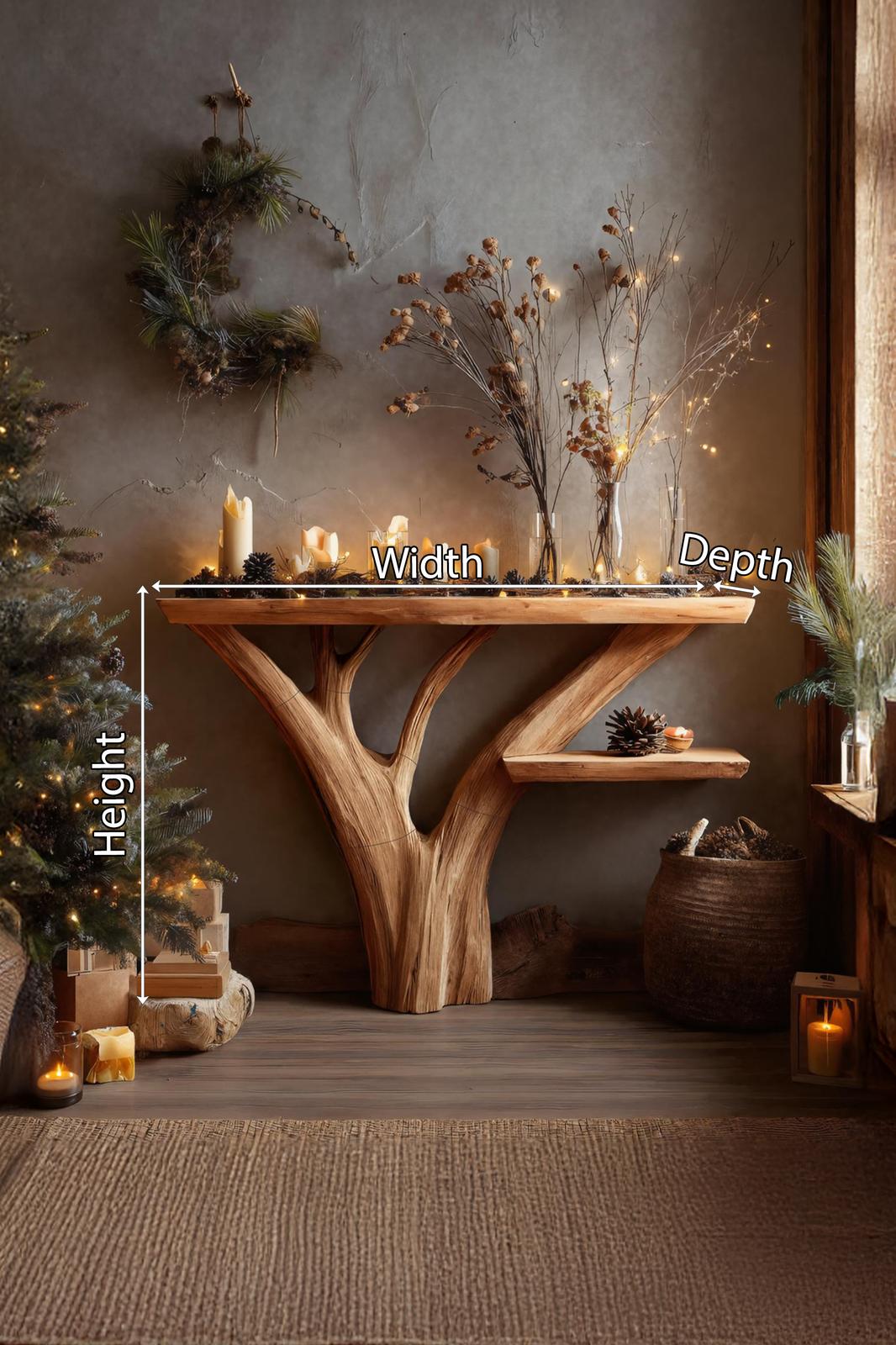 Modern Solid Wood Console Table, Minimalist Entryway Foyer Table, Contemporary Behind Sofa Wood Accent Table