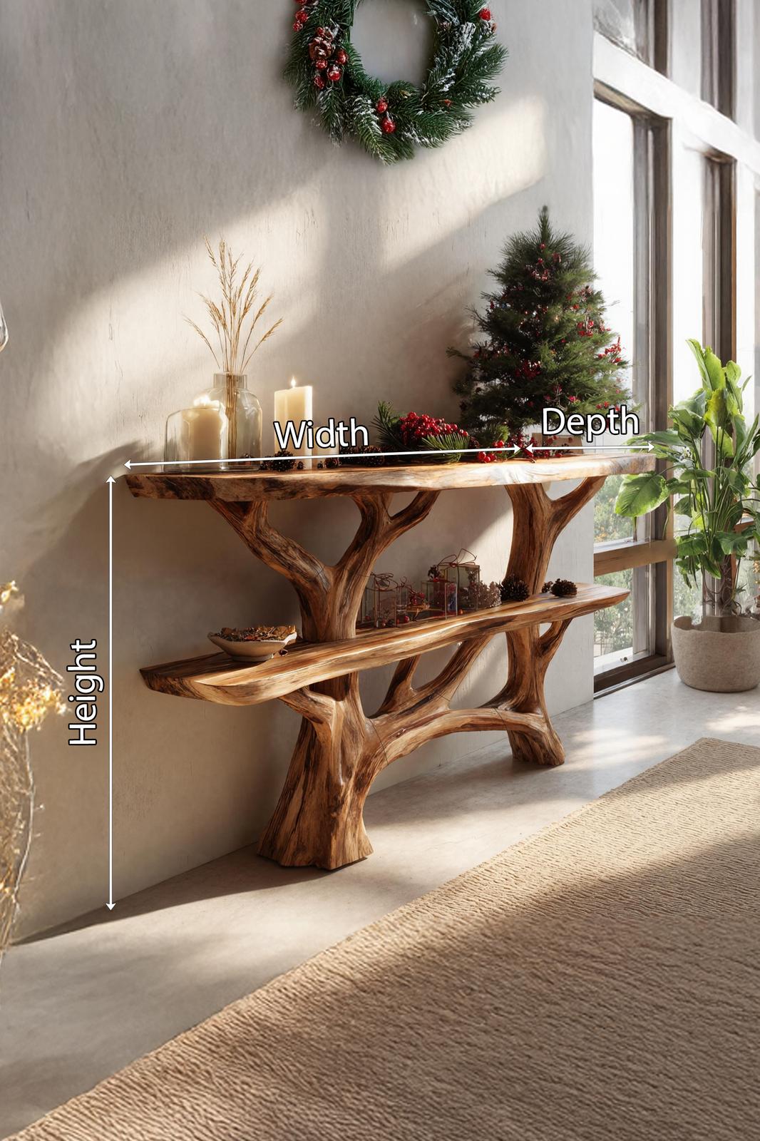 Modern Farmhouse Solid Wood Console Table, Contemporary Entryway Foyer Table, Wooden Behind Sofa Table