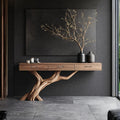 Rustic Solid Wood Dressing Table, Country Style Entryway Console Table with Storage, Model