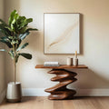 Handcrafted Unique Solid Wood Console Table, Rustic Entryway Accent Table for Hallway, Living Room Decor