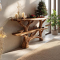 Modern Farmhouse Solid Wood Console Table, Contemporary Entryway Foyer Table, Wooden Behind Sofa Table