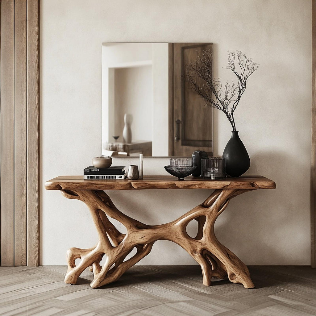 Rustic Console Table Handcrafted SILDTCS043