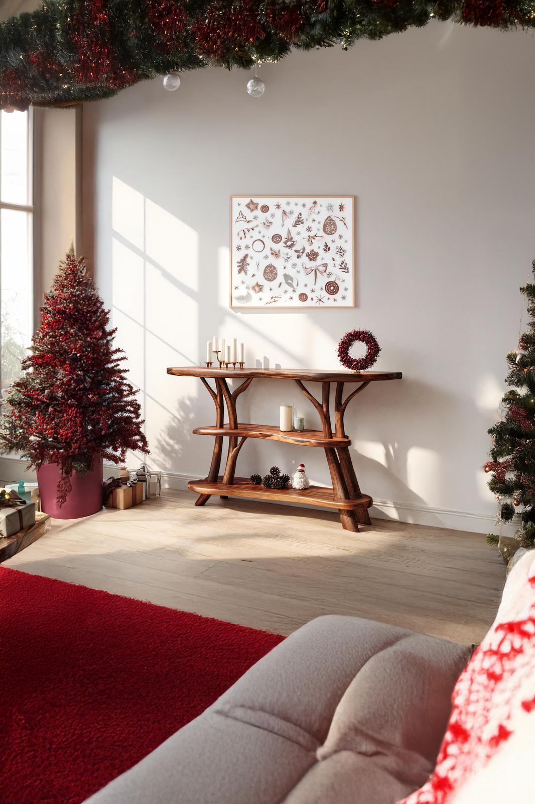 Modern Live Edge Wooden Console Table, Solid Slab Foyer Table, Minimalist Hallway Entryway Table for Living Room