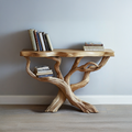 Rustic Console Table Handcrafted Solid Wood Decor Home Gift