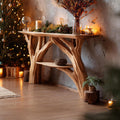 Handcrafted Wooden Console Table, Rustic Solid Timber Entryway Table, Behind Sofa Foyer Table for Living Room