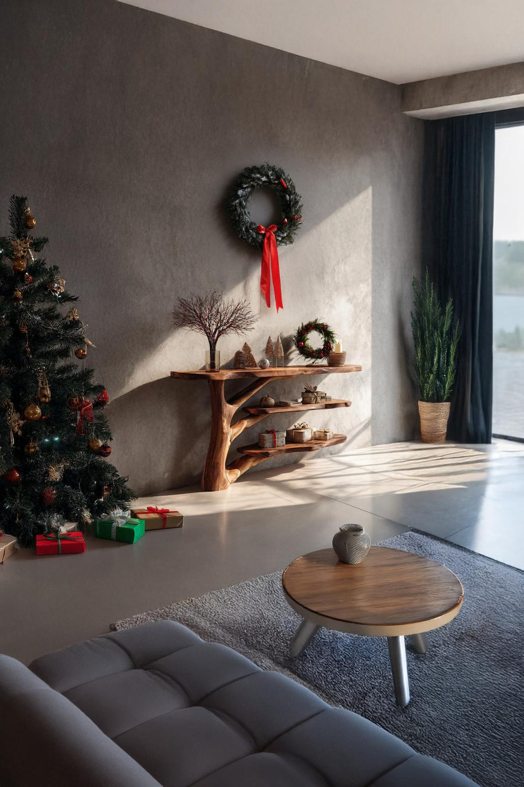Farmhouse Live Edge Wooden Console Table, Rustic Solid Wood Slab Entryway Table, Behind Sofa Table for Living Room