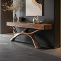 Rustic Live Edge Entryway Table, Solid Wood Console Table for Living Room, Hallway Accent Table, Natural Edge Wood