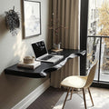 Vintage Solid Wood Floating Table, Wall-Mounted Bedside Console Desk for Decorative Home Styling