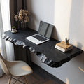 Mid-Century Solid Wood Floating Desk, Modern Wall-Mounted Laptop Console for Space-Saving Home Office