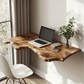 Farmhouse Solid Wood Floating Desk For Aesthetic Interior Decoration