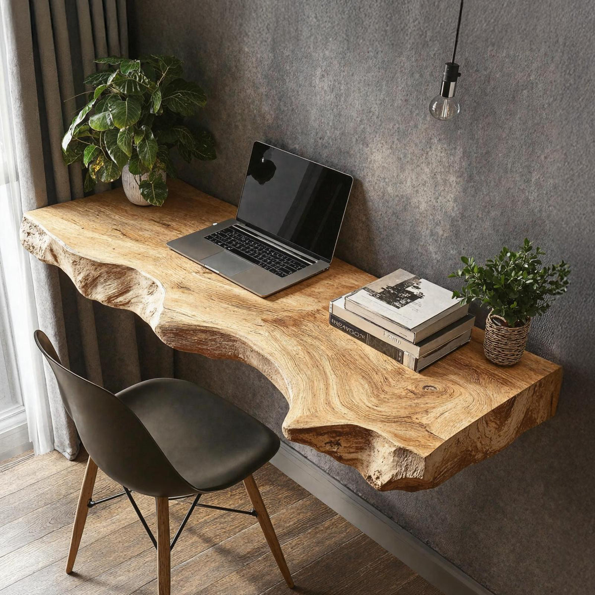 Vintage Wooden Floating Table For Aesthetic Furniture Display