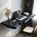 Farmhouse Solid Wood Floating Desk, Minimalist Wall-Mounted Computer Study Desk for Home Office